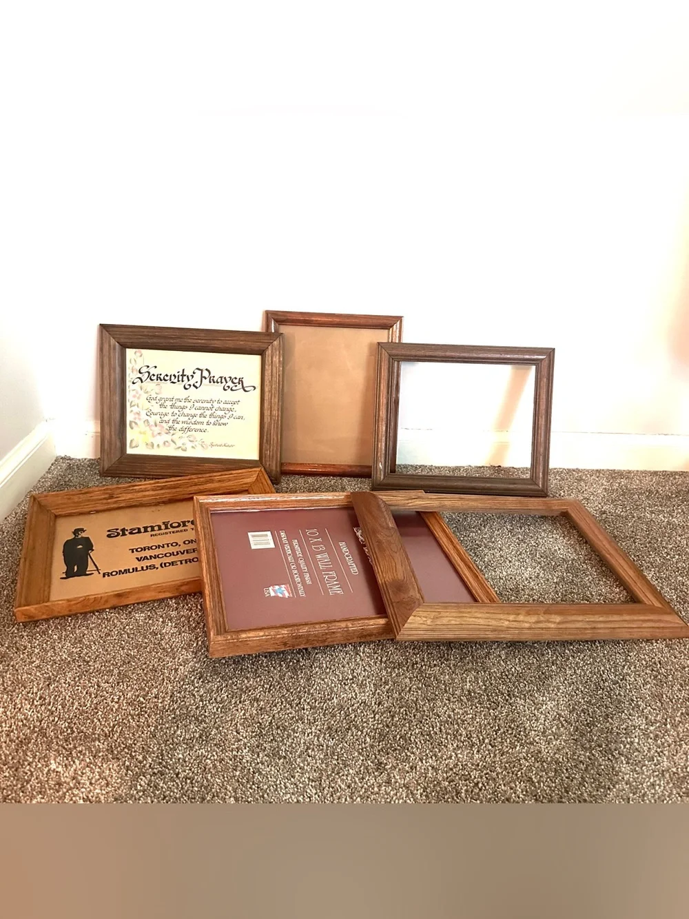 Lot of 6 vintage wood picture frames (8x10, 10x13)